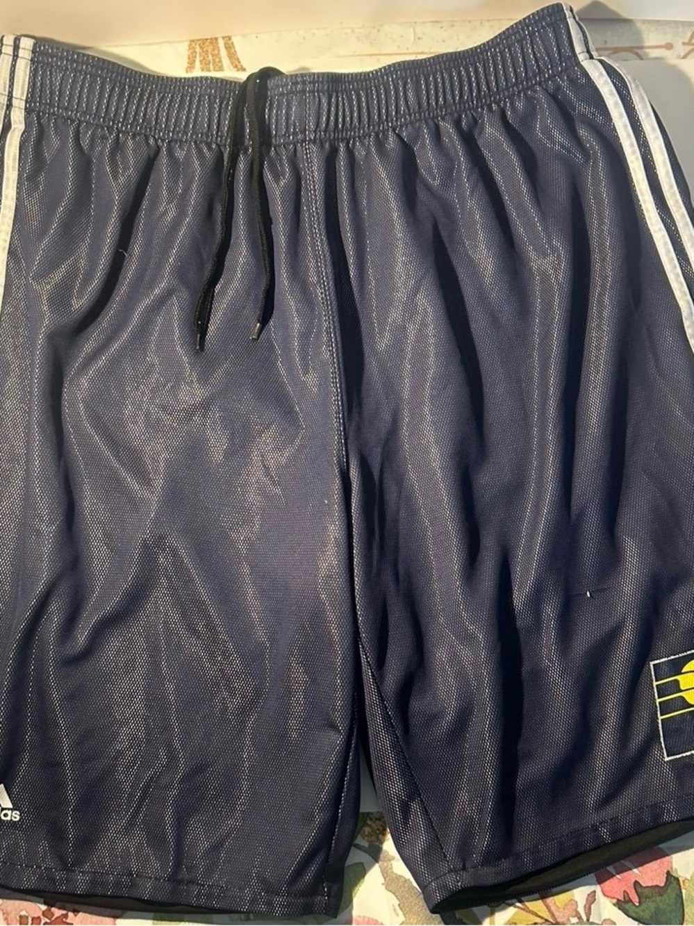 adidas NBA Fusion Basketball Shorts Men's Navy Mesh Shiny Dazzle Indiana Pacers